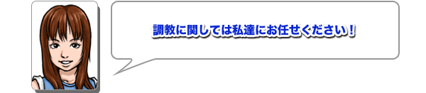 調教に関しては私たちにお任せください