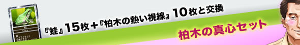 『蛙』15枚とand 『柏木の熱い視線』10枚と交換 柏木の真心セット