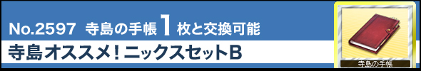 No.2597 寺島の手帳 1枚と交換 寺島オススメ!ニックスセットB