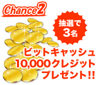 ビットキャッシュ500クレジットをプレゼント