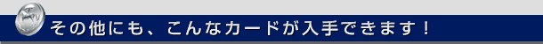 その他にも、こんなカードが入手できます!
