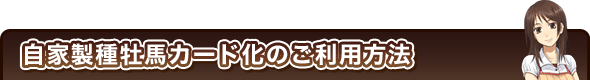 自家製種牡馬カード化のご利用方法